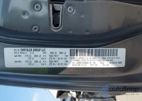 2013 Ram 1500 Slt from USA, damaged, VIN 1C6RR7LP4DS651115